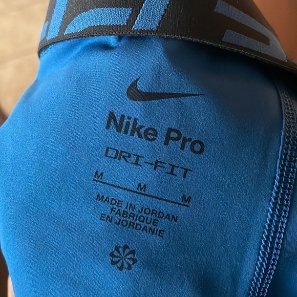 Brand New Nike Pro Dri-Fit Blue Training Leggings Tight Fit Mid Rise Full Length - Picture 15 of 16
